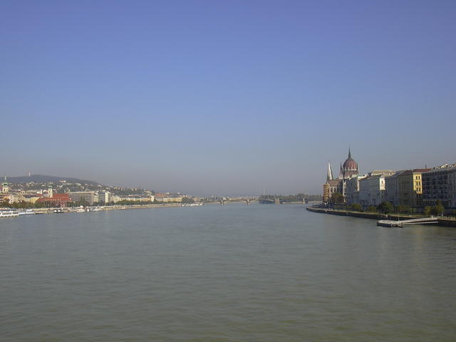 Looking up the Danube from the Chain Bridge